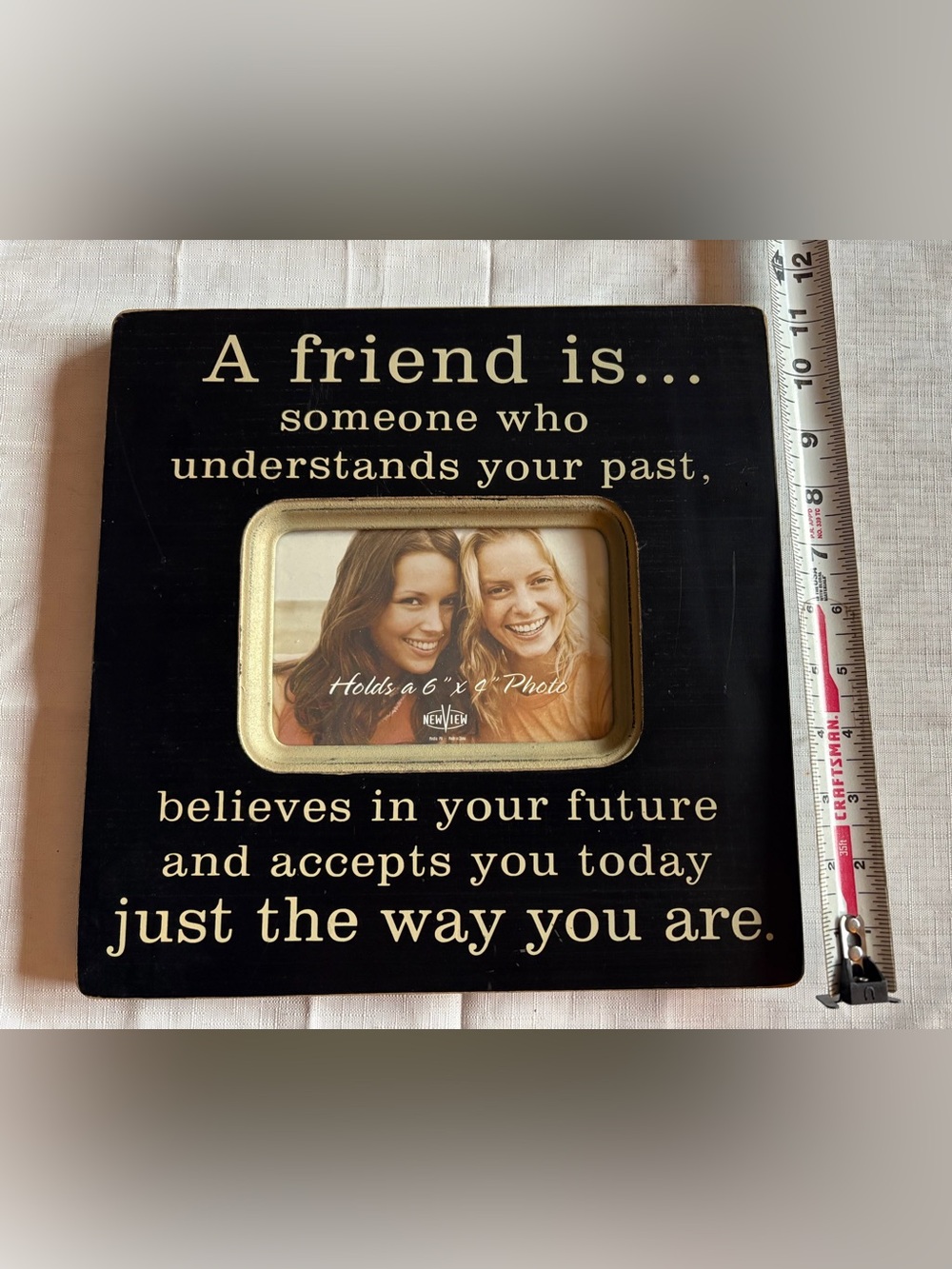 Craft Black and Gold 'A friend is...' Quote Photo Frame